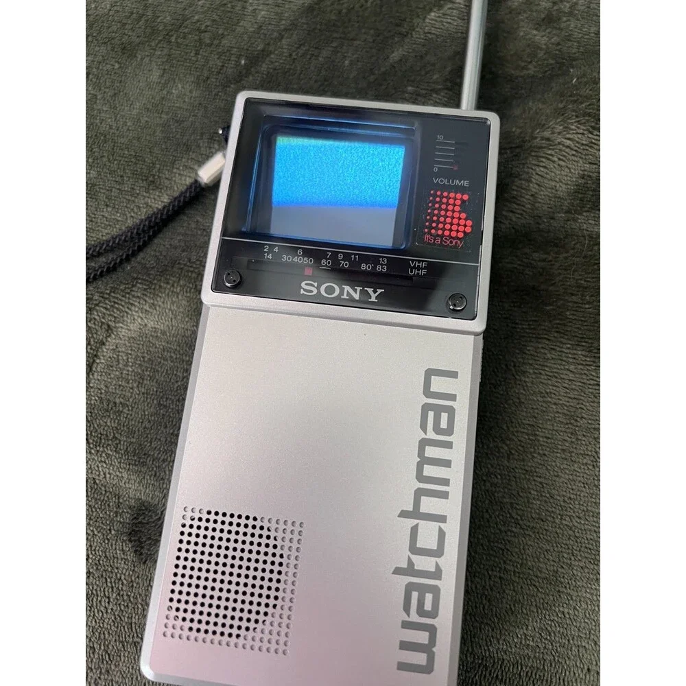Vintage Sony Watchman FD-20A Portable Black & White TV Complete Box! Super Clean